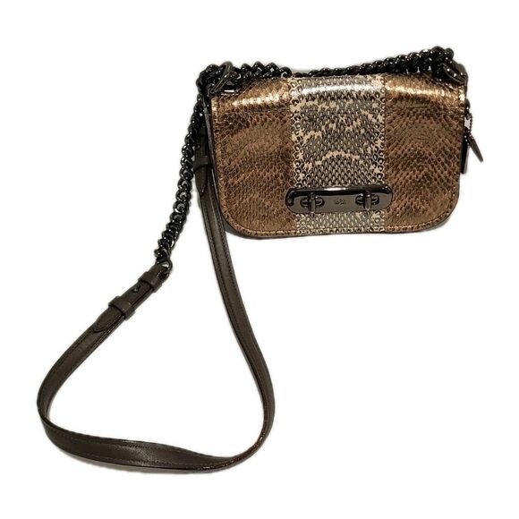 Coach Swagger Shoulder Bag 20 in Metallic Striped Mixed Snakeskin - Picture 2 of 16